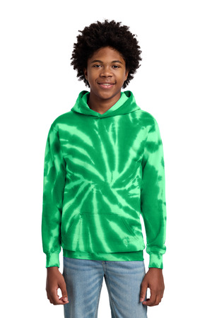 Port & Co Youth Tie-Dye Pullover Hooded Sweatshirt. PC146Y Kelly