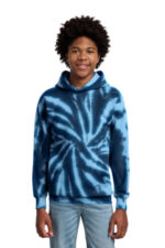 Port & Co Youth Tie-Dye Pullover Hooded Sweatshirt. PC146Y Navy