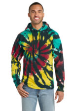 Port & Co Tie-Dye Pullover Hooded Sweatshirt. PC146 Island Spiral
