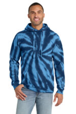 Port & Co Tie-Dye Pullover Hooded Sweatshirt. PC146 Navy