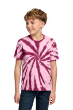 Port & Co Youth Tie-Dye Tee. PC147Y Maroon