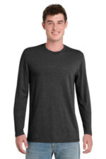 Port & Co Tri-Blend Long Sleeve Tee. PC330LS Black Heather