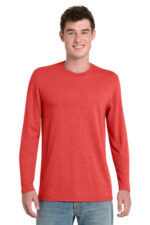 Port & Co Tri-Blend Long Sleeve Tee. PC330LS Bright Red Heather