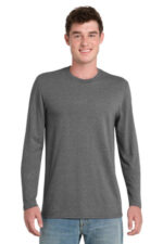 Port & Co Tri-Blend Long Sleeve Tee. PC330LS Graphite Heather