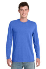 Port & Co Tri-Blend Long Sleeve Tee. PC330LS Heather Royal