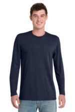 Port & Co Tri-Blend Long Sleeve Tee. PC330LS Team Navy Heather