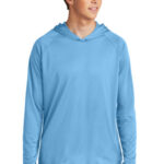 Port & Co Performance Pullover Hooded Tee PC380H Carolina Blue