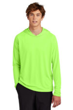 Port & Co Performance Pullover Hooded Tee PC380H Neon Green