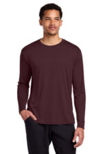 Port & Co Long Sleeve Performance Tee. PC380LS Athletic Maroon