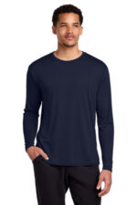 Port & Co Long Sleeve Performance Tee. PC380LS Deep Navy
