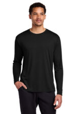 Port & Co Long Sleeve Performance Tee. PC380LS Jet Black