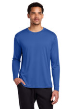 Port & Co Long Sleeve Performance Tee. PC380LS Royal