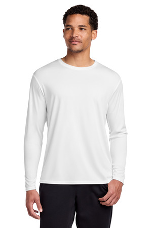 Port & Co Long Sleeve Performance Tee. PC380LS White