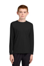 Port & Co Youth Long Sleeve Performance Tee PC380YLS Jet Black