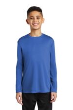 Port & Co Youth Long Sleeve Performance Tee PC380YLS Royal