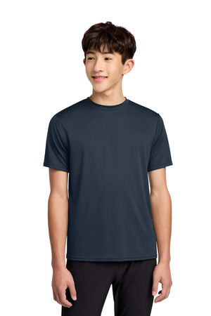 Port & Co Youth Performance Tee. PC380Y Deep Navy
