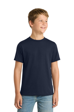 Port & Co Youth Performance Blend Tee. PC381Y Deep Navy