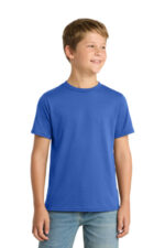 Port & Co Youth Performance Blend Tee. PC381Y True Royal