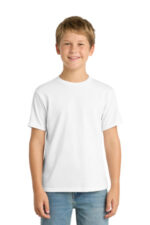 Port & Co Youth Performance Blend Tee. PC381Y White