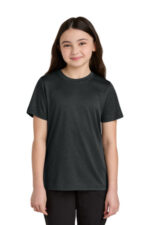 Port & Co Youth Heather Performance Tee PC390Y Black Heather