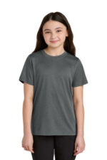 Port & Co Youth Heather Performance Tee PC390Y Metal Grey Heather