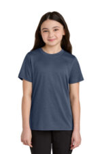Port & Co Youth Heather Performance Tee PC390Y True Navy Heather