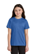 Port & Co Youth Heather Performance Tee PC390Y True Royal Heather