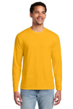 Port & Co Long Sleeve Fan Favorite Tee. PC450LS Bright Gold