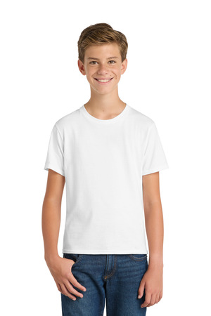 Port & Co Youth Fan Favorite Tee. PC450Y White