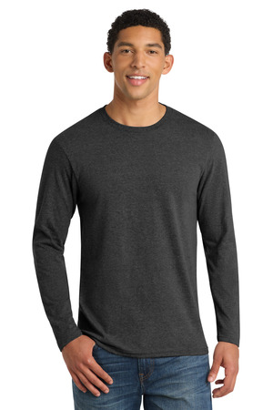 Port & Co Long Sleeve Fan Favorite Blend Tee. PC455LS Black Heather