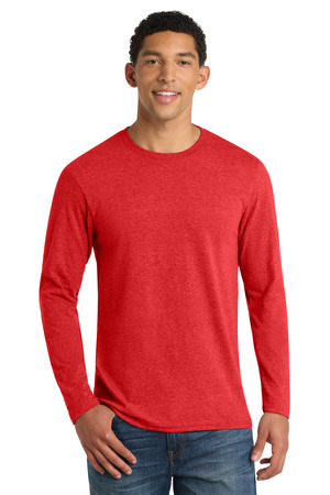 Port & Co Long Sleeve Fan Favorite Blend Tee. PC455LS Bright Red Heather
