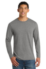 Port & Co Long Sleeve Fan Favorite Blend Tee. PC455LS Graphite Heather