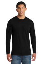 Port & Co Long Sleeve Fan Favorite Blend Tee. PC455LS Jet Black