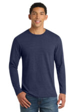 Port & Co Long Sleeve Fan Favorite Blend Tee. PC455LS Team Navy Heather