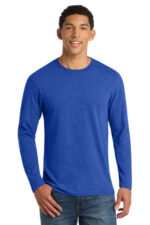 Port & Co Long Sleeve Fan Favorite Blend Tee. PC455LS True Royal Heather