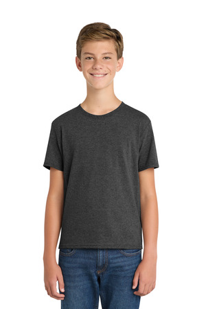 Port & Co Youth Fan Favorite Blend Tee. PC455Y Black Heather