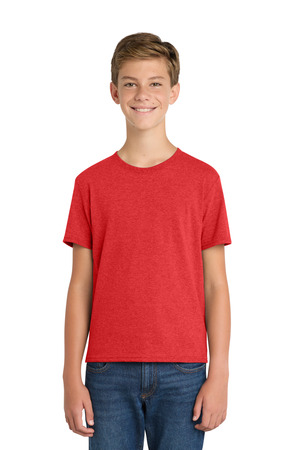 Port & Co Youth Fan Favorite Blend Tee. PC455Y Bright Red Heather