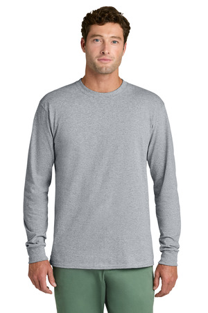 Port & Co Long Sleeve Core Cotton Tee. PC54LS Athletic Heather