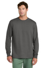 Port & Co Long Sleeve Core Cotton Tee. PC54LS Charcoal