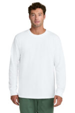 Port & Co Long Sleeve Core Cotton Tee. PC54LS White