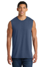 Port & Co Core Cotton Sleeveless Tee. PC54SL Navy