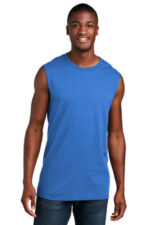 Port & Co Core Cotton Sleeveless Tee. PC54SL Royal