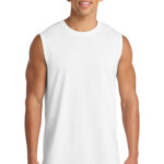 Port & Co Core Cotton Sleeveless Tee. PC54SL White