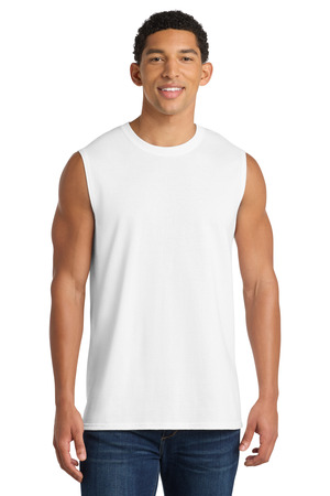 Port & Co Core Cotton Sleeveless Tee. PC54SL White