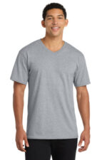Port & Co Core Cotton V-Neck Tee. PC54V Athletic Heather