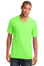 Port & Co Core Cotton V-Neck Tee. PC54V Neon Green