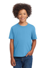 Port & Co Youth Core Cotton DTG Tee PC54YDTG Aquatic Blue