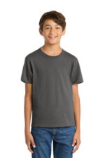 Port & Co Youth Core Cotton Tee. PC54Y Charcoal