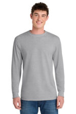 Port & Co Tall Long Sleeve Core Blend Tee. PC55LST Ash