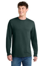 Port & Co Tall Long Sleeve Core Blend Tee. PC55LST Dark Green